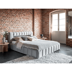 Čalouněná postel LAMICA 140 cm dřevěný rošt Barva: Monolith 84