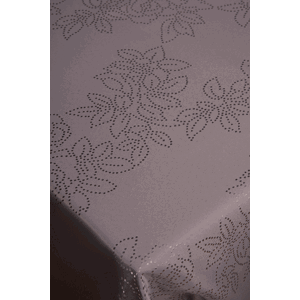 Šedý ubrus LUCES se vzorem květin, 140 x 180 cm
