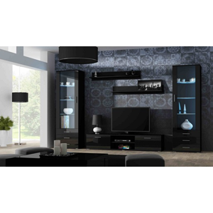 Obývací stěna SOHO 4 Barva: černá, Délka TV stolku: 140cm