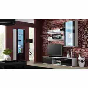 Obývací stěna SOHO 6 Barva: bílá/černá, Délka TV stolku: 180cm