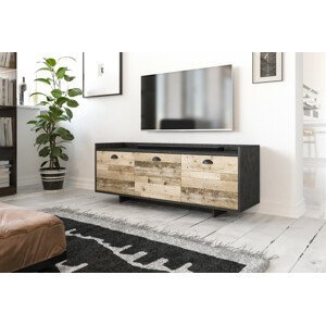 Televizní stolek CUP LE antracit/rustikální dřevo