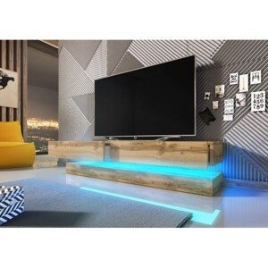 Televizní stolek FLY dub s osvětlením LED
