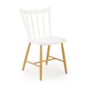 Jídelní židle MALIA – kov, plast, bílá