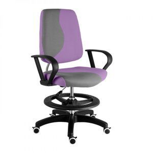 Dětská rostoucí židle s podnoží BAMBINO S – látka, šedo-fialová