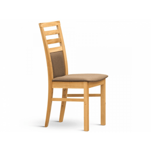 Jídelní dřevěná židle BART — dub, masiv, látka, více barev Marrone 5