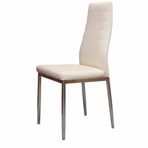 Jídelní židle MALUSI — PU kůže, krémově bílá