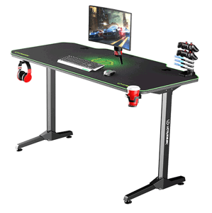 Herní stůl ULTRADESK FRAG GREEN – 140x66x76cm, se stojanem Ultradesk BEAM