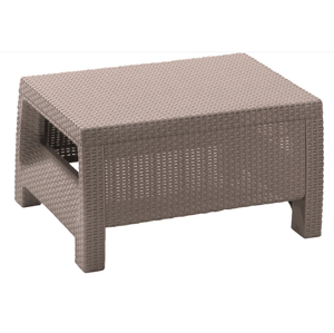 Zahradní stolek malý — umělý ratan, 77×57×42, capuccino