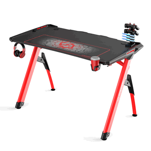 Herní stůl ULTRADESK INVADER RED – 120x64 cm, LED RGB osvětlení