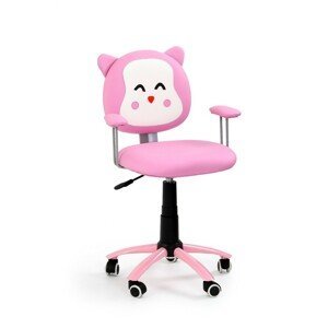 Dětská židle na kolečkách KITTY — ekokůže, růžová