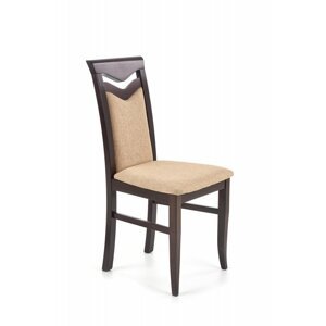 Jídelní židle CITRONE – masiv, látka, více barev Wenge / béžová