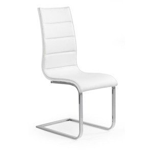 Jídelní židle PITER – ocel, ekokůže, bílá