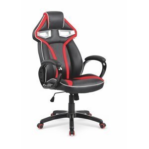 Herní židle HONOR – ekokůže, červená / černá
