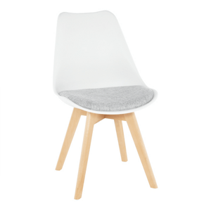 Jídelní židle DAMARA – dřevo, plast, látka, více barev světle šedá