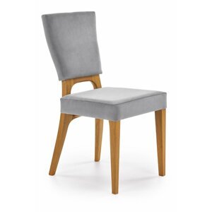 Jídelní židle WENANTY – masiv dub, látka šedá