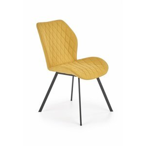 Jídelní židle MANGO – kov, látka, žlutá