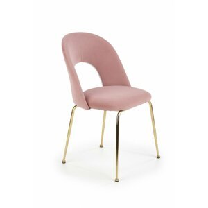 Jídelní židle PLATA –⁠ kov/látka, růžová
