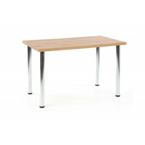 Jídelní stůl MODEX –⁠ 120x68x75, chrom/dřevo, dub votan
