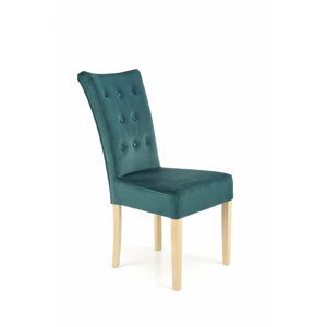 Jídelní čalouněná židle VERMONT - masiv, látka, zelená