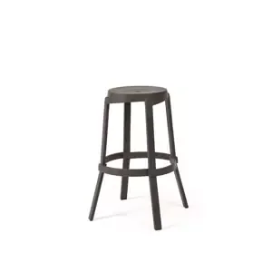 Barová stolička STACK MAXI — plast, hnědá, nosnost 200 kg