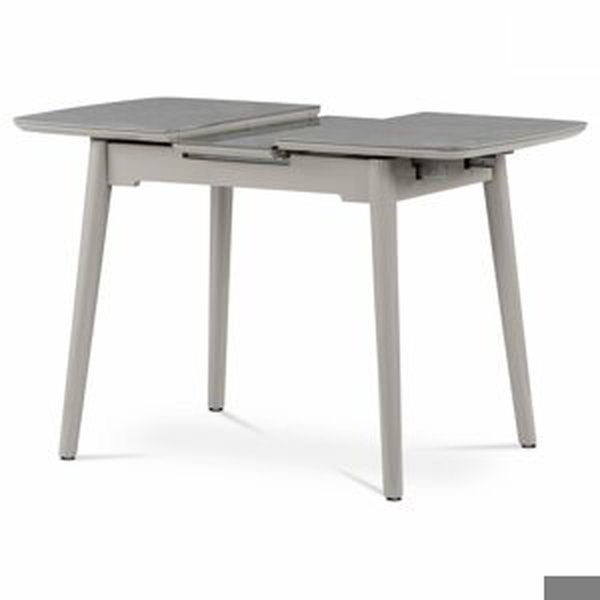 Jídelní stůl IGNÁC — 110x72x76 cm (+ rozklad 30 cm), keramická deska šedý mramor, masiv