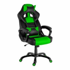 Herní židle A-RACER Q12 –⁠ PU kůže, černá/zelená
