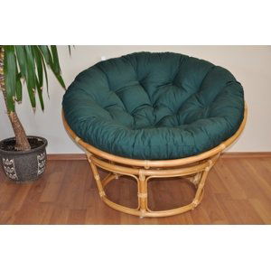 Relaxační papasan DEMETRIA — ⌀100 cm, ratan, látka, medová / více barev