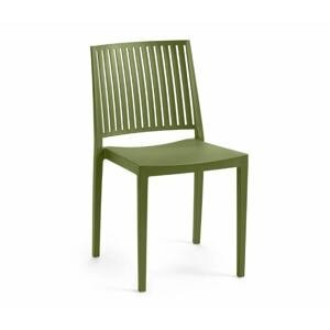 Plastová židle BARS — nosnost až 150 kg, olivová