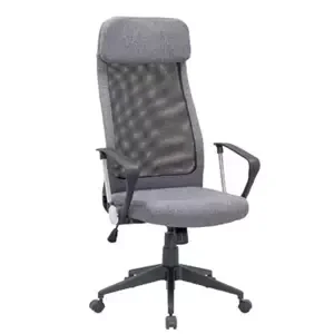 Otočná kancelářská židle KOMFORT Plus — síť, látka, šedá/černá
