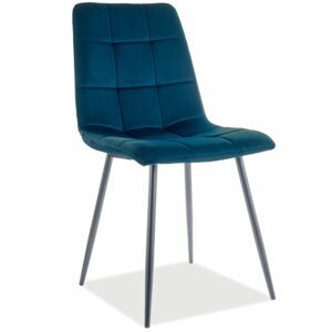 Jídelní židle MILA M — kov, látka matná, černá / více barev Modrá