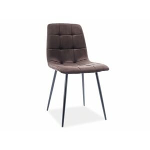 Jídelní židle MILA — kov, látka, černá / více barev Hnědá