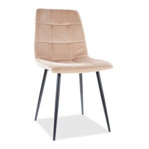 Jídelní židle MILA — kov, látka, černá / více barev Béžová