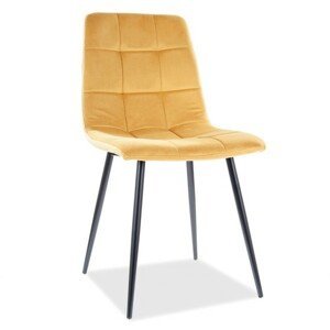 Jídelní židle MILA — kov, látka, černá / více barev Žlutá