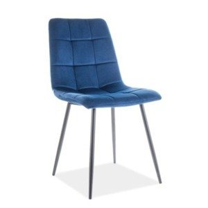 Jídelní židle MILA — kov, látka, černá / více barev Modrá