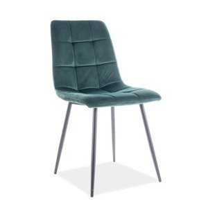Jídelní židle MILA — kov, látka, černá / více barev Zelená