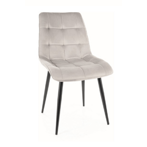 Jídelní židle CHIC — kov, látka, černá / více barev Světle šedá
