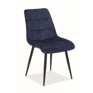 Jídelní židle CHIC — kov, látka, černá / více barev Modrá