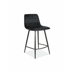 Barová židle MILA — kov, látka, více barev Černá