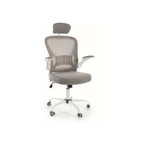 Kancelářská otočná židle ELIRA — látka, síť, šedá