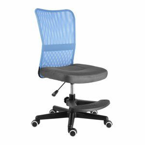 Dětská židle s podnoží GORO –⁠ látka, více barev Šedo-modrá