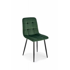 Jídelní židle TIMO II — kov, látka, zelená