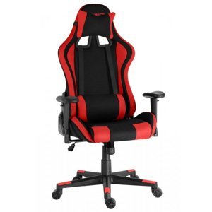 Herní židle RACING ZK-022 — látka, černá / červená, nosnost 130 kg