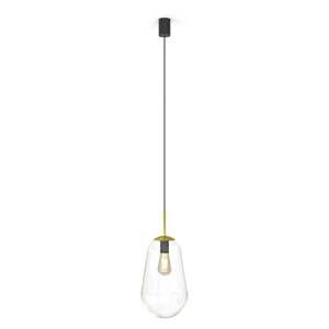 Nowodvorski Lighting Závěsné světlo Pear ze skla mosaz/čirá, výška 38cm