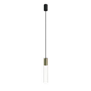 Nowodvorski Lighting Závěsné světlo Cylinder, čirá/mosaz, výška 35 cm