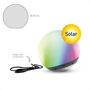tint LED koule tint Pendula Solar, IP44, bílá, CCT, RGB