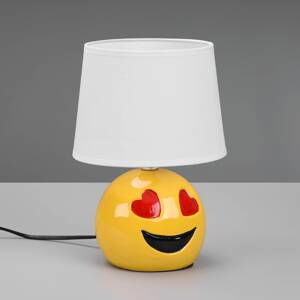 Reality Leuchten Stolní lampa Lovely se Smiley, stínidlo bílá