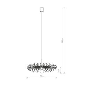 Euluna Závěsné světlo Umbrella v plochém tvaru, černá