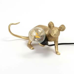 SELETTI LED deko stolní lampa Mouse Lamp USB ležící zlatá