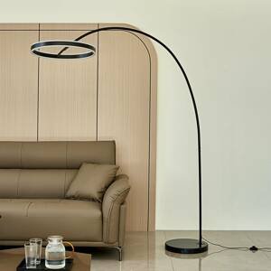 Lucande Lucande Yekta LED oblouková stojací lampa, černá