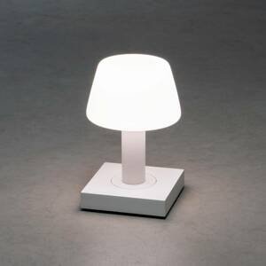 Konstsmide LED stolní lampa Monaco venkovní na baterie, bílá